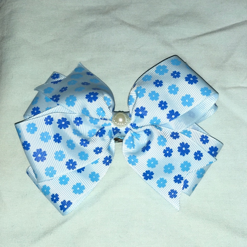 Blue flower bow🎀